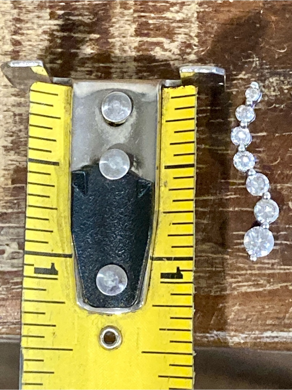 10K White Gold & Cubic Zirconia Journey Pendant 1” Long - Picture 9 of 9